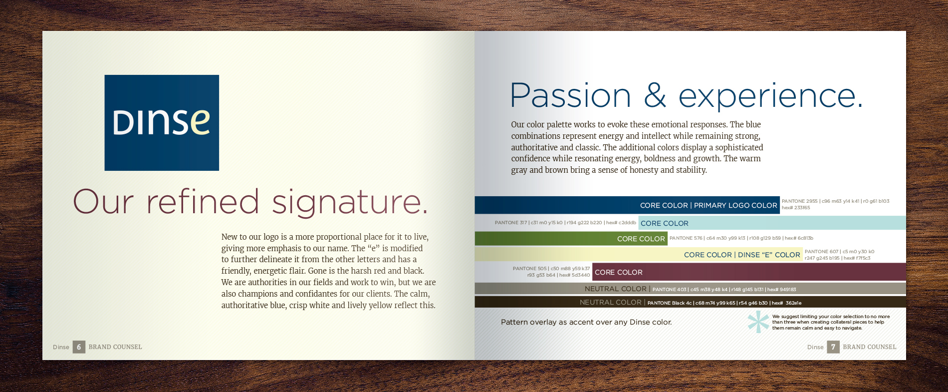 Dinse brand identity book design