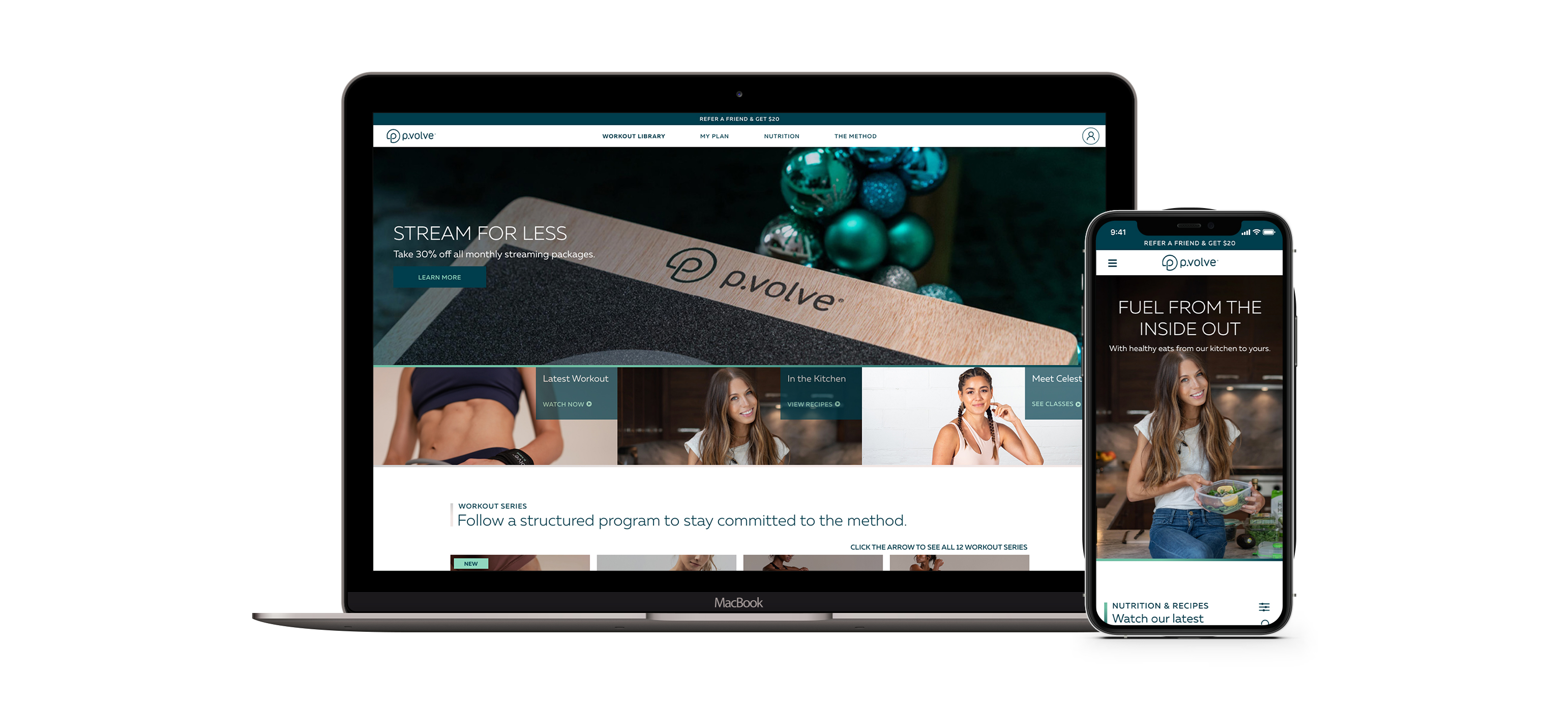 Pvolve, wellness and exercise responsive website design
