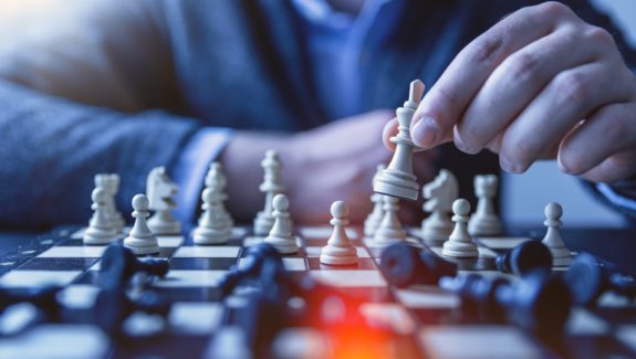 Chess game symbolizing that successful marketing campaigns require planning and strategy.
